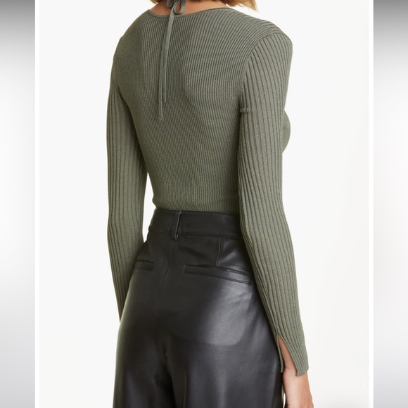 Jonathan Simkhai Alexia Marled Rib Long Sleeve Shirt NWT - Picture 3 of 6